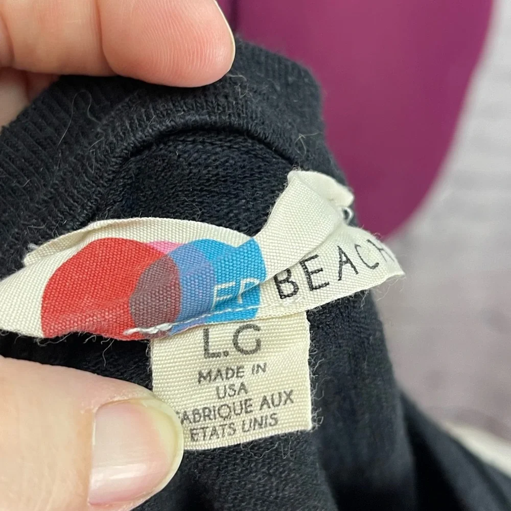 FP beach size large black cropped cotton sweatshirt - Picture 4 of 5